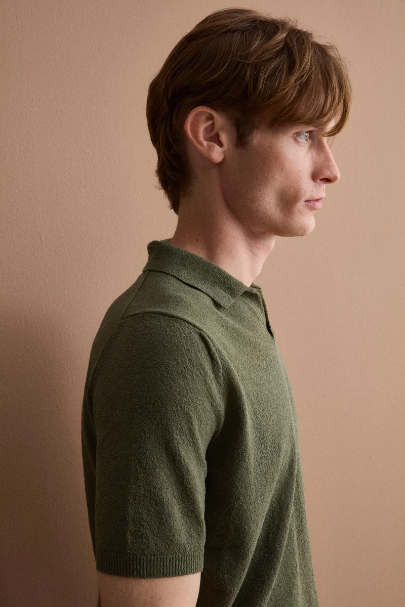 Polo Derby in Cotone Bouclé - VERDE