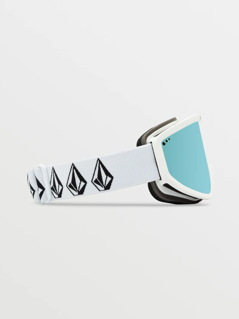 Footprints Matte White Stone Goggle (+Bonus Brillenglas - Dark grey) - Ice Chrome