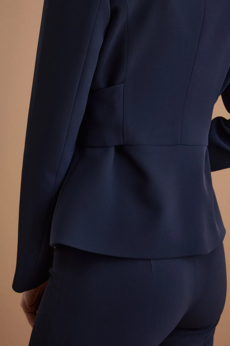 Giacca Elegante da Cerimonia in Cady con Cintura - BLU