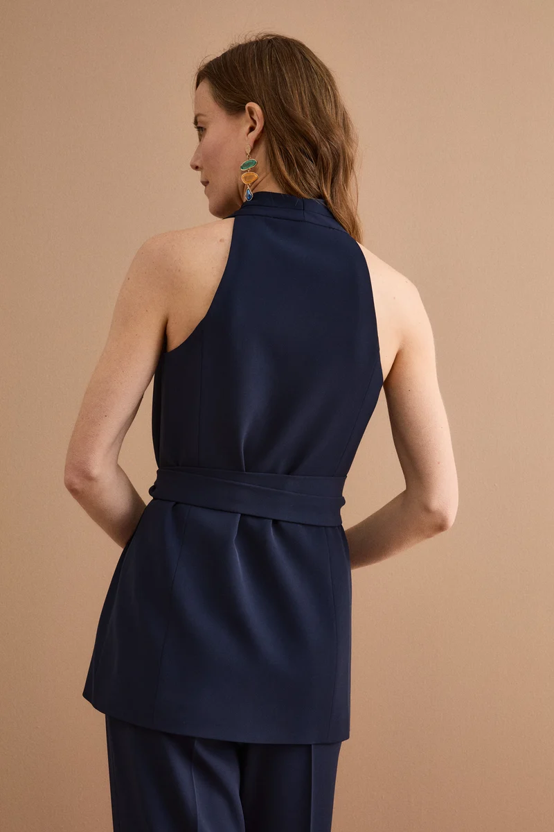 Gilet Cady da Cerimonia con Cintura - BLU