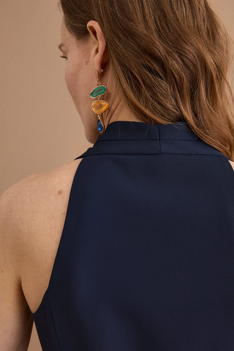 Gilet Cady da Cerimonia con Cintura - BLU