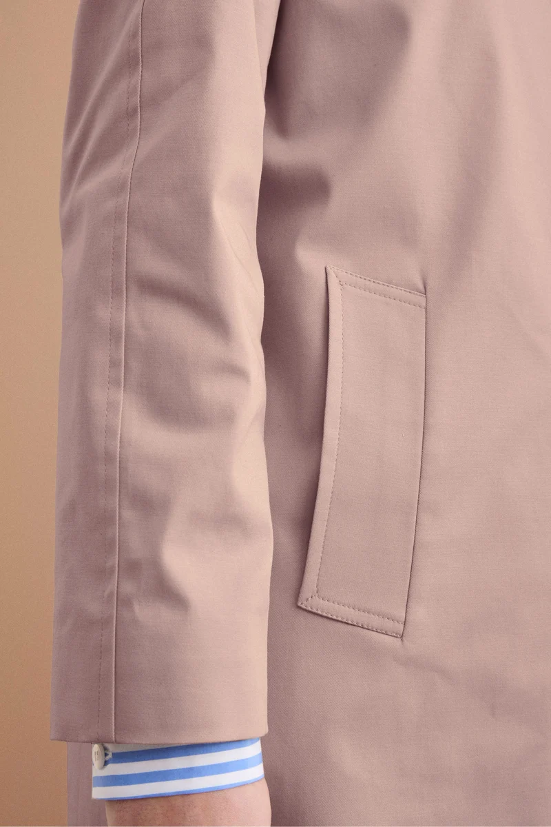Trench Monopetto Foderato con Collo a Camicia - SABBIA