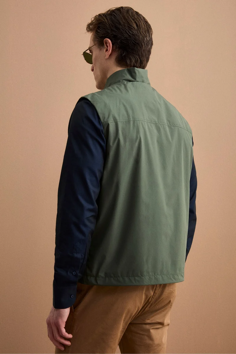 Gilet Smanicato con Zip - VERDE