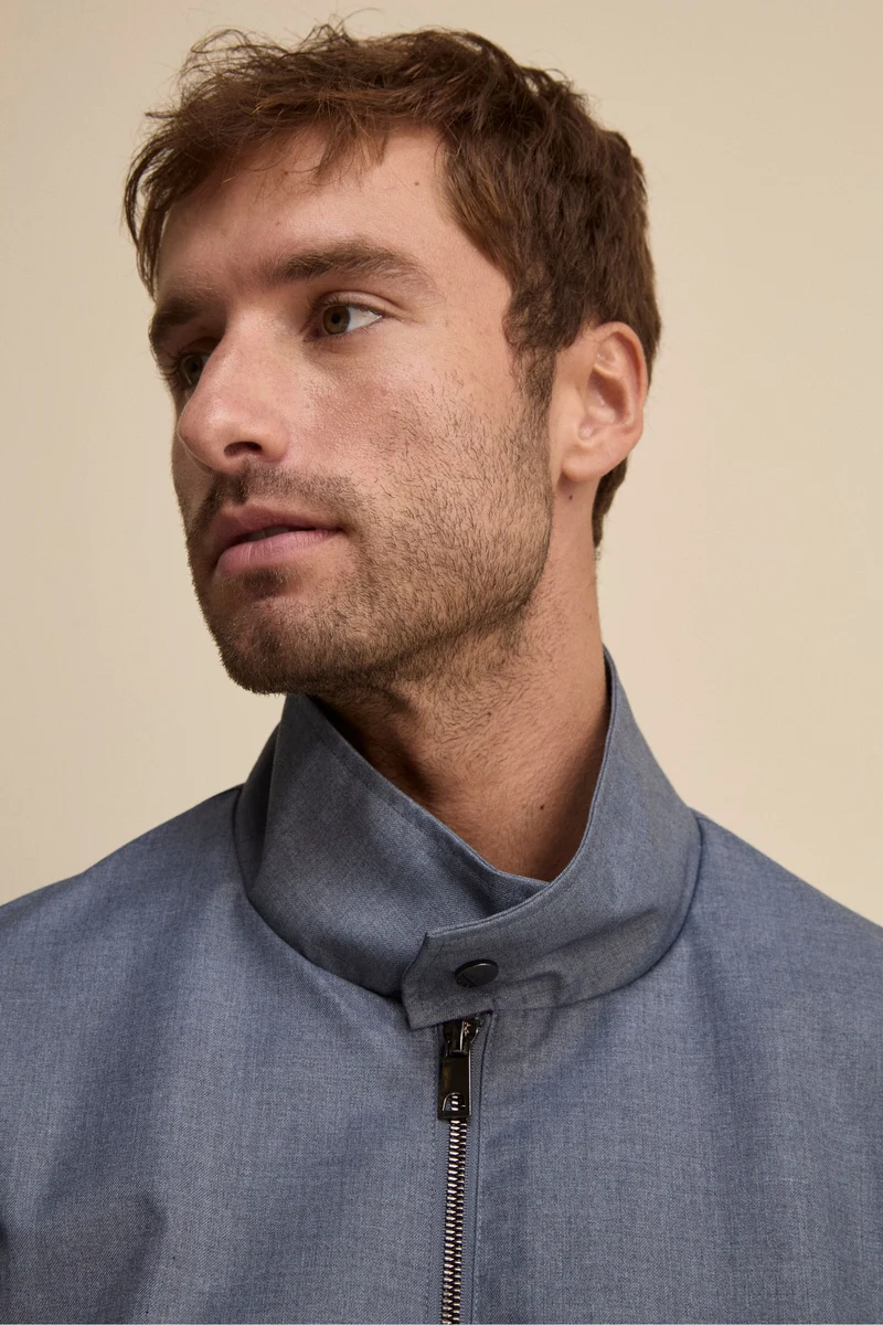 Bomber in Tessuto con Zip - DENIM