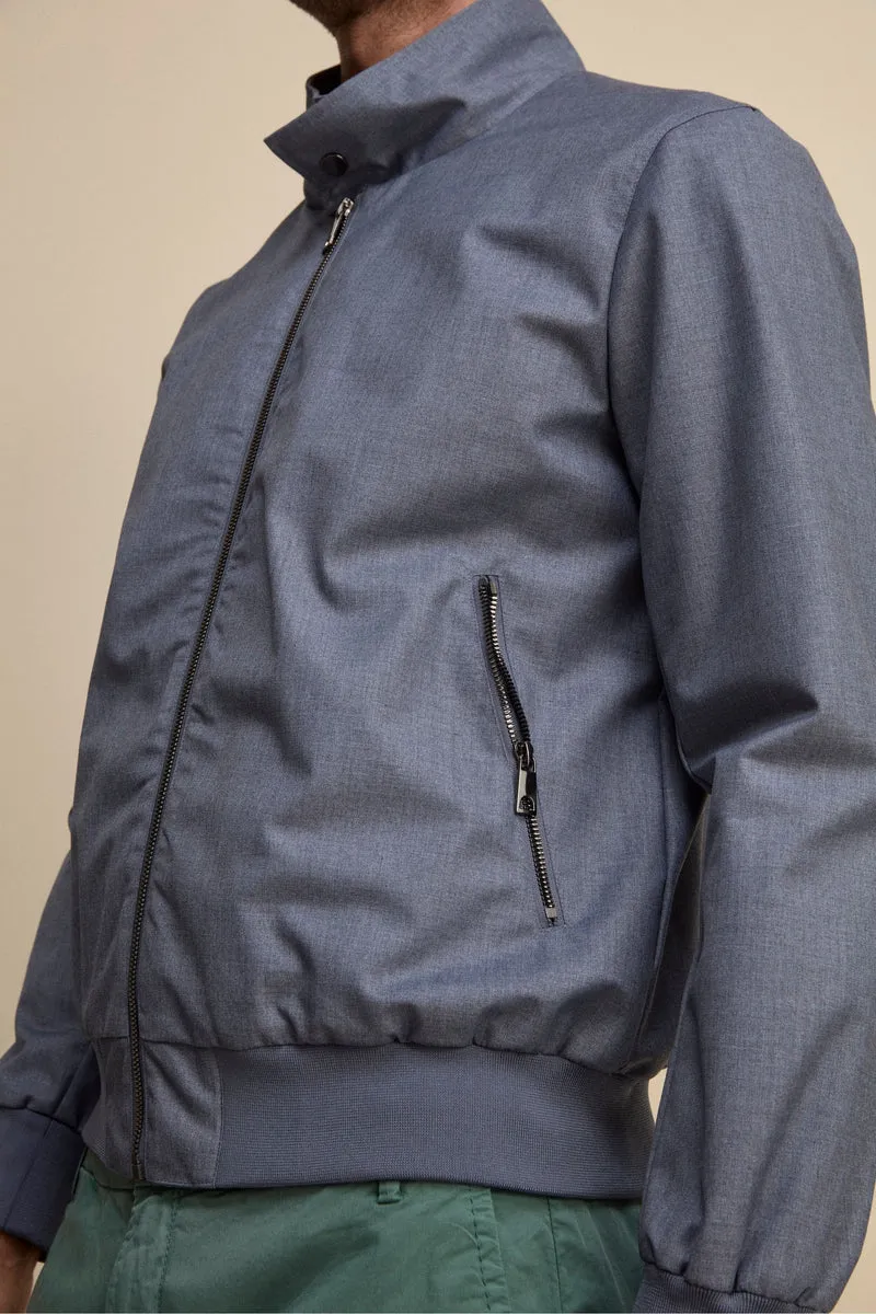 Bomber in Tessuto con Zip - DENIM