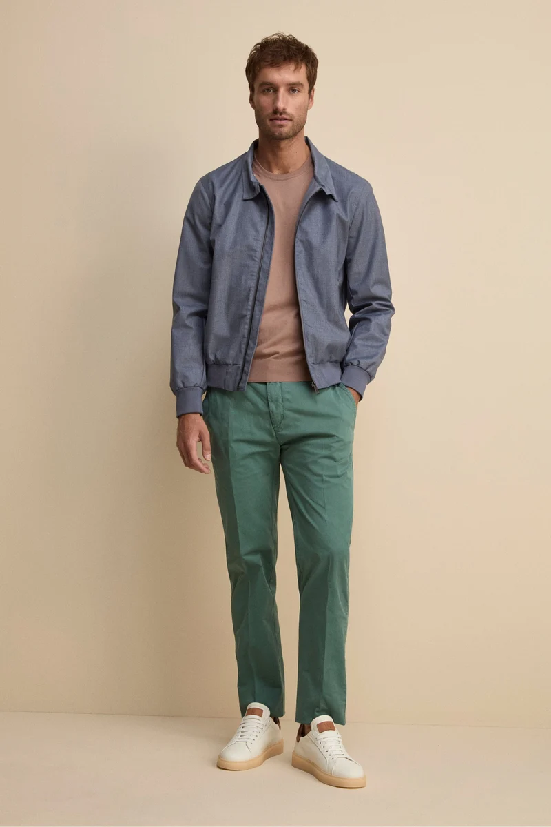 Bomber in Tessuto con Zip - DENIM