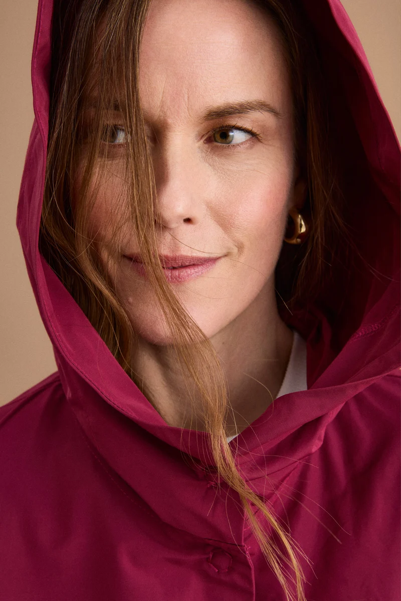 Trench Over con Cappuccio in Misto Cotone - BORDEAUX