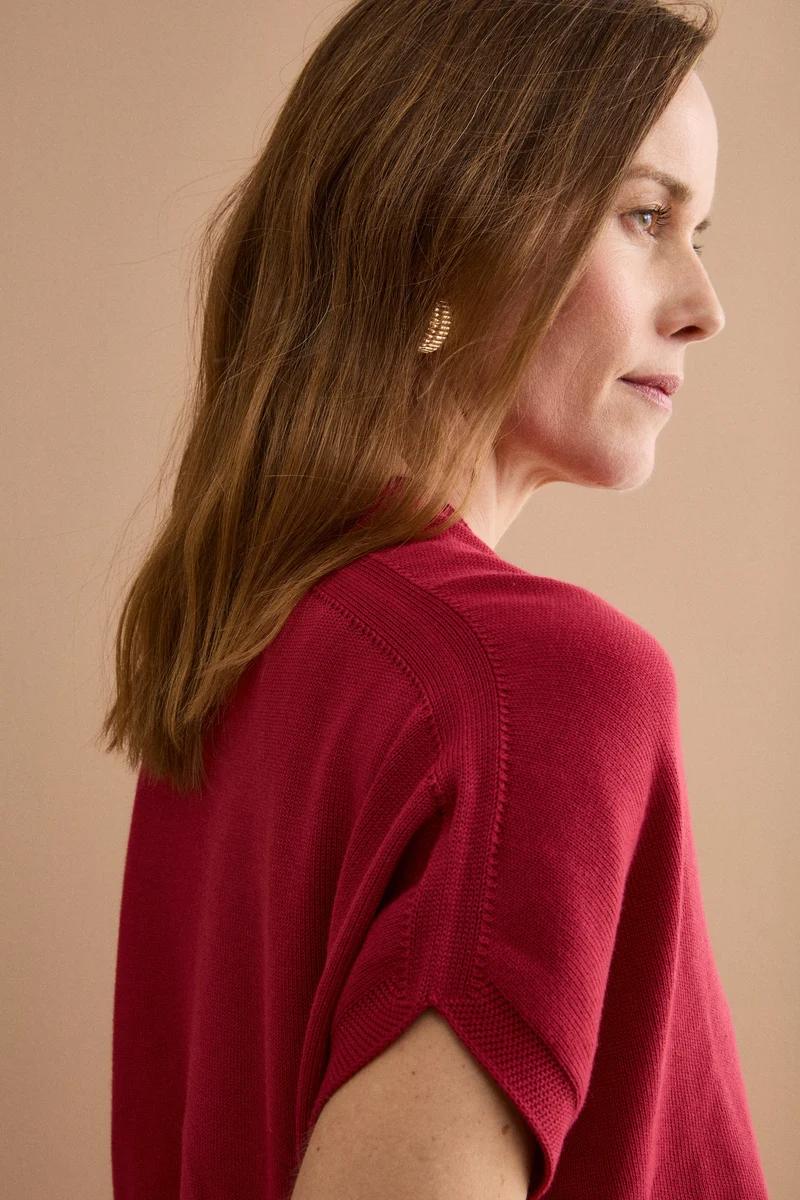 Cardigan Kimono in Cotone - BORDEAUX