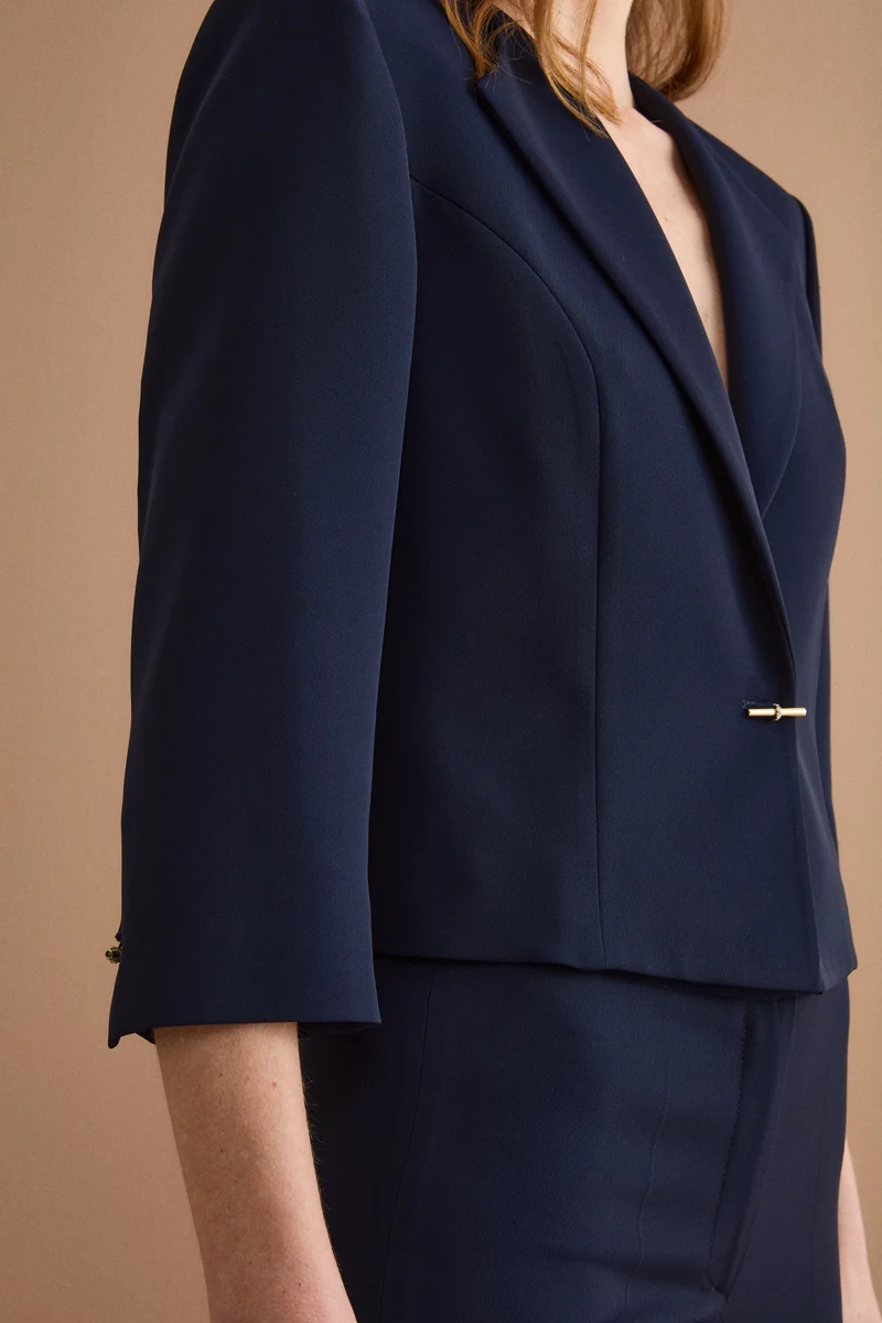 Bolero Sciancrato da Cerimonia in Cady - BLU