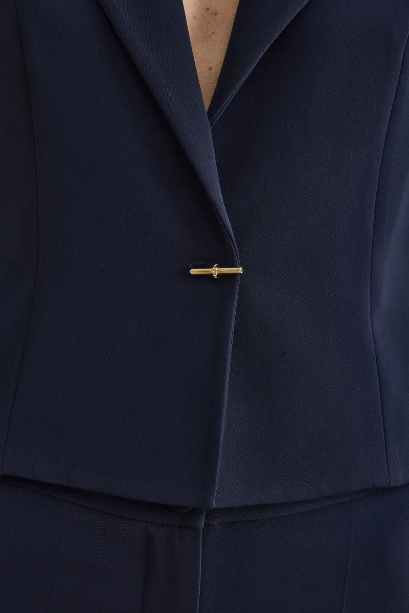 Bolero Sciancrato da Cerimonia in Cady - BLU