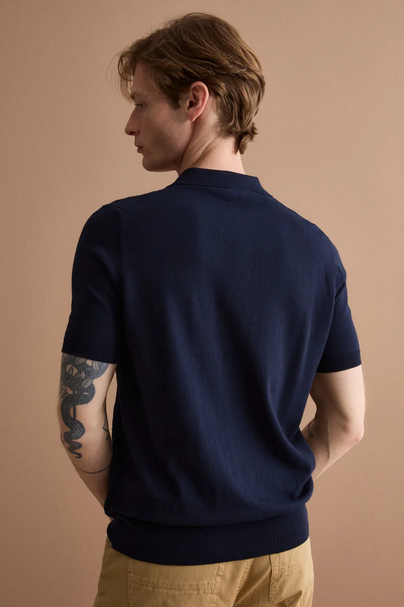Polo Dama Mezza Manica in Cotone - BLU
