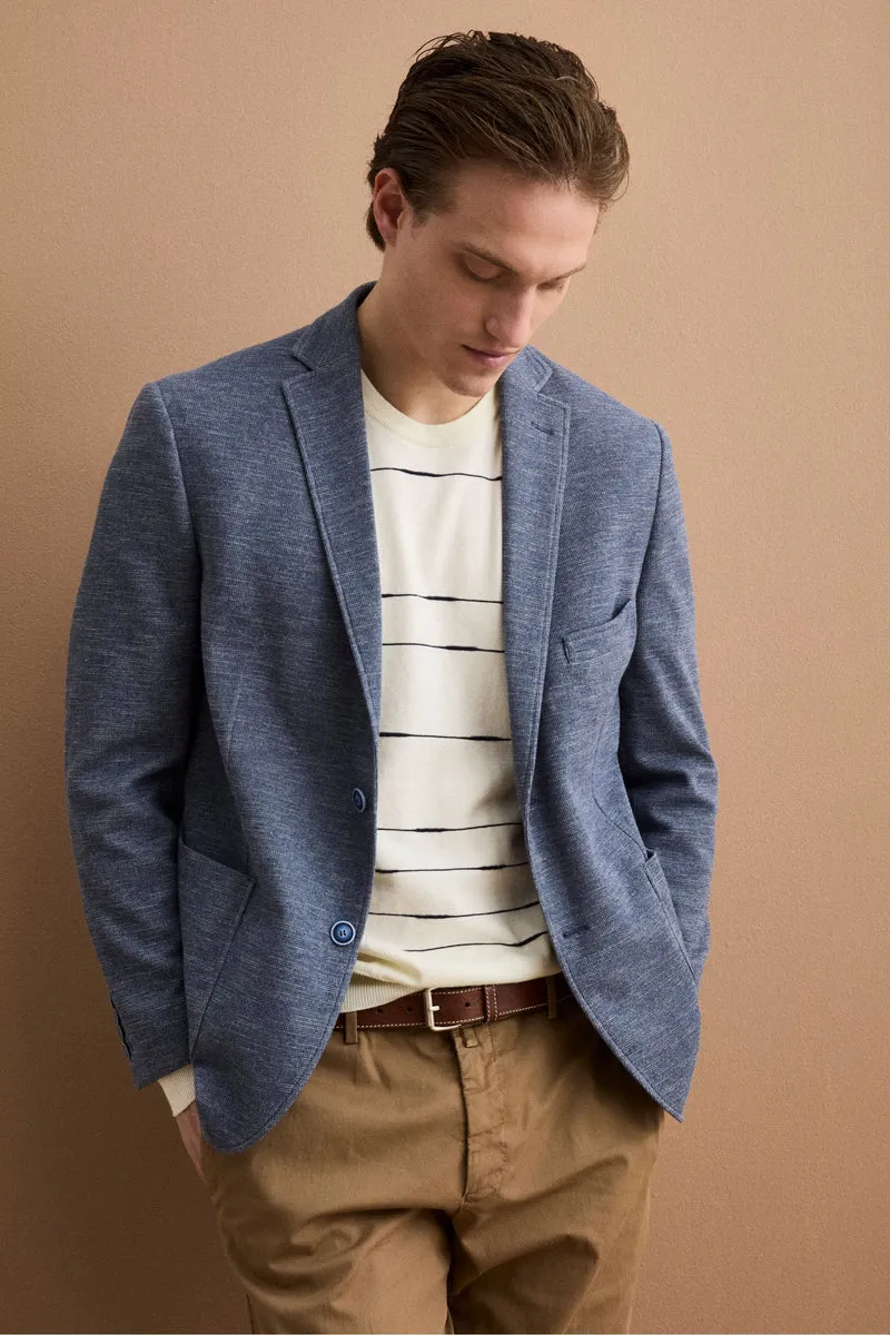 Giacca Semifoderata Comfort Fit in Misto Cotone - BLU