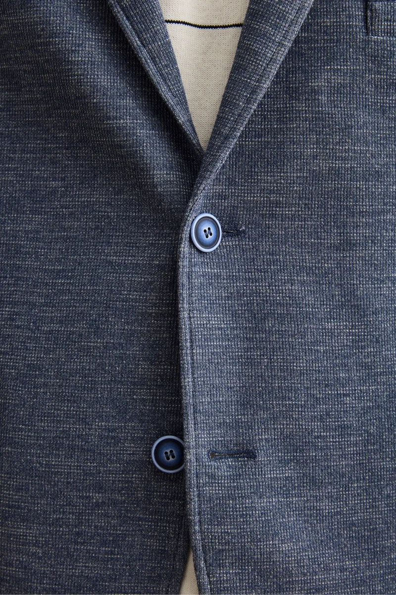 Giacca Semifoderata Comfort Fit in Misto Cotone - BLU