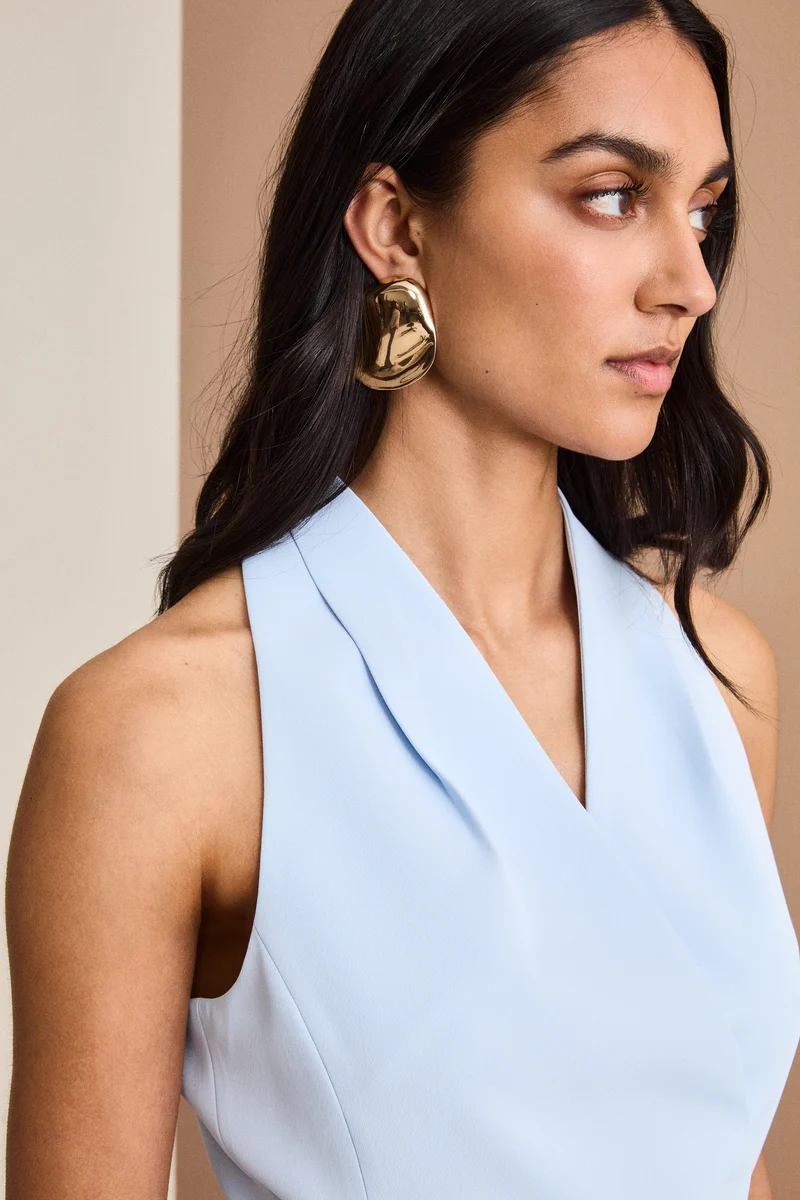 Gilet Cady da Cerimonia con Cintura - CIELO