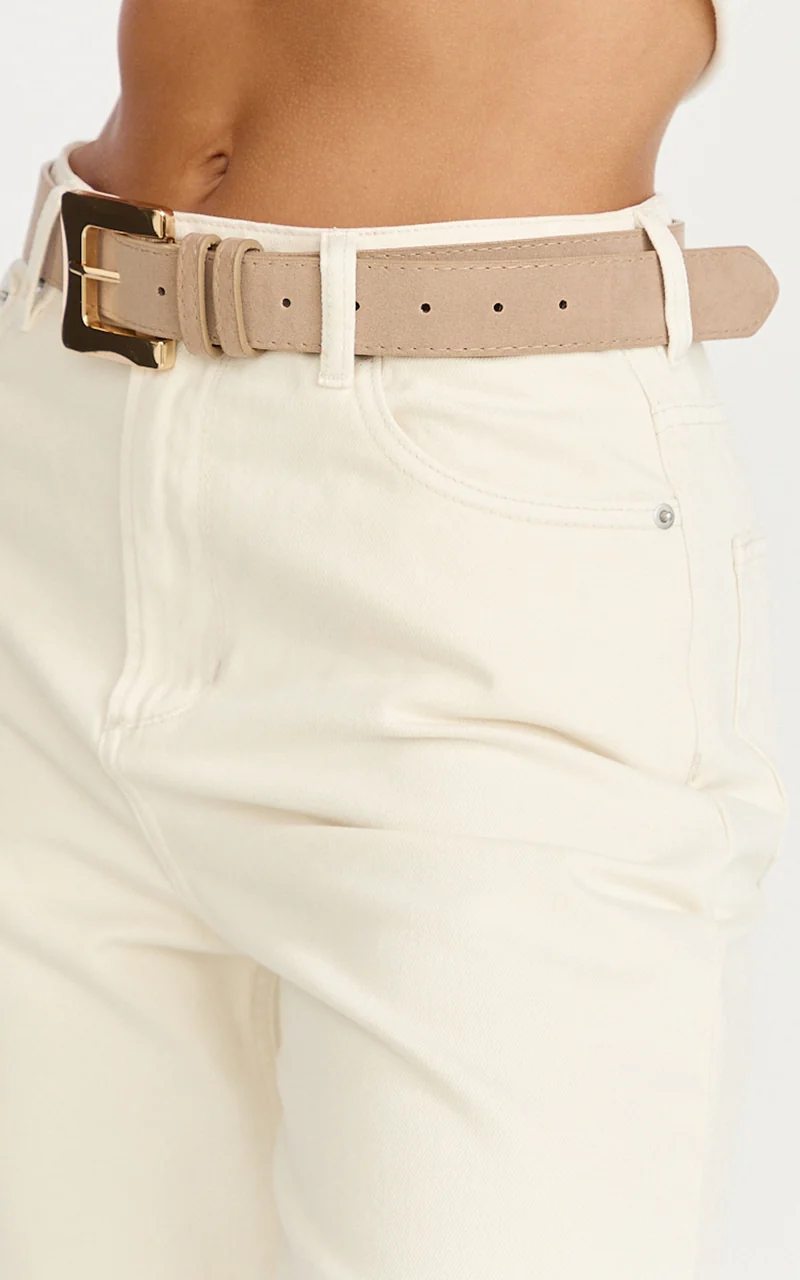 Hillary Belt - Suede Belt in Sand