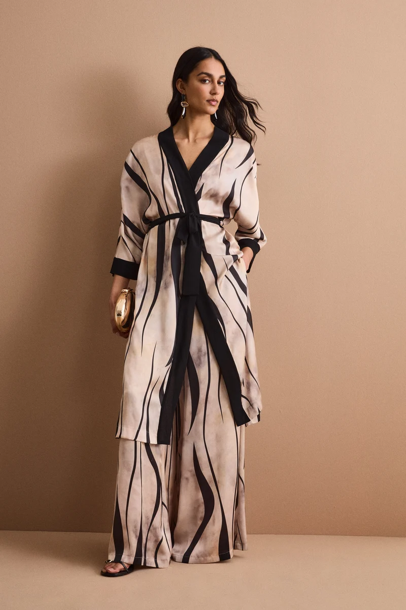 Spolverino Kimono Lungo con Cintura - FANT. ORO