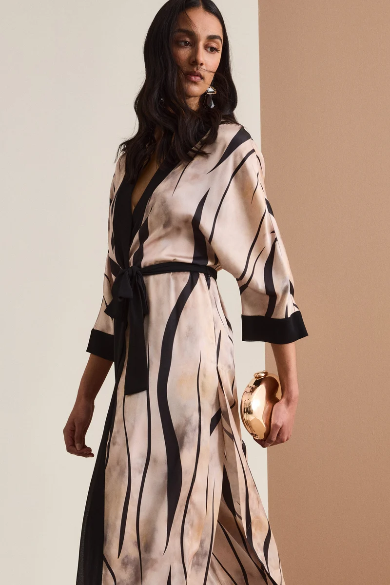 Spolverino Kimono Lungo con Cintura - FANT. ORO