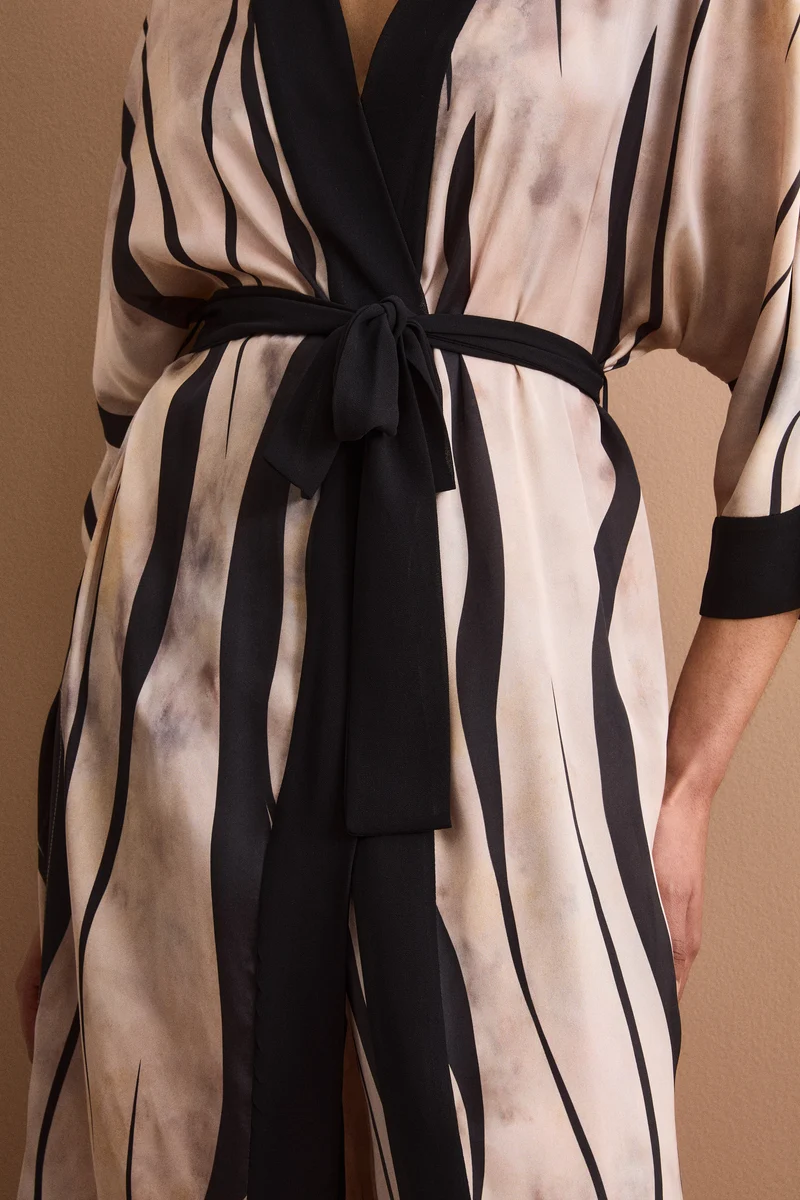 Spolverino Kimono Lungo con Cintura - FANT. ORO