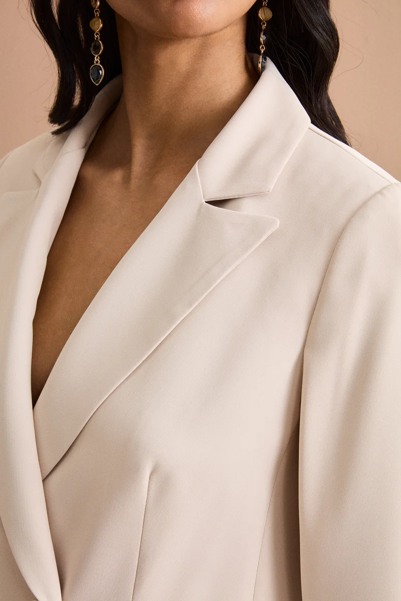 Blazer Doppiopetto Foderato in Cady - SABBIA