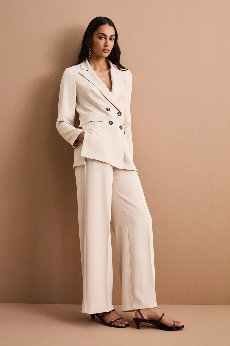 Blazer Doppiopetto Foderato in Cady - SABBIA