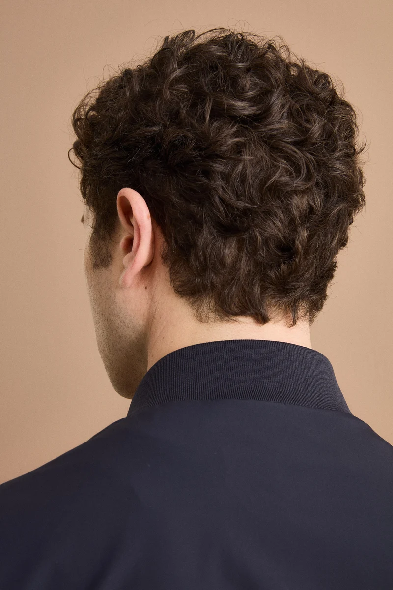 Giubbotto Leggero con Bordi in Maglia - BLU