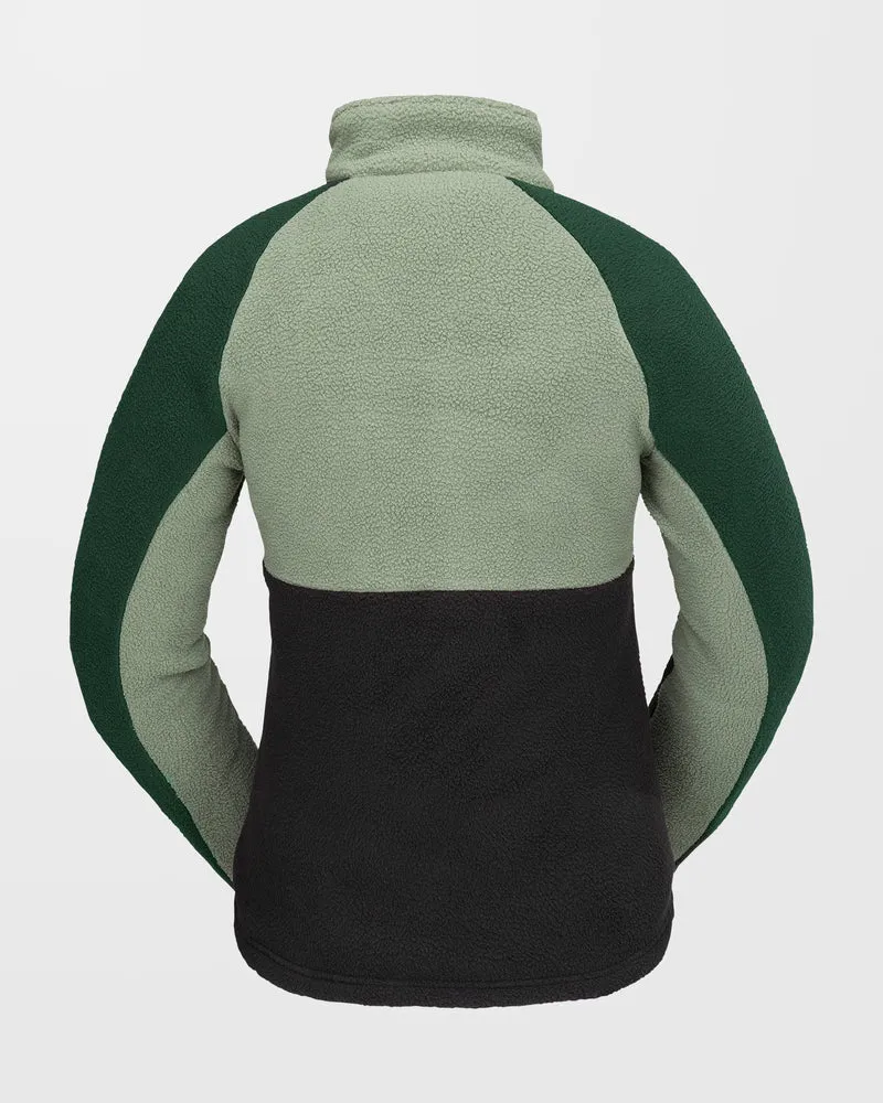 Demi Half Zip Sherpa - Lichen Green