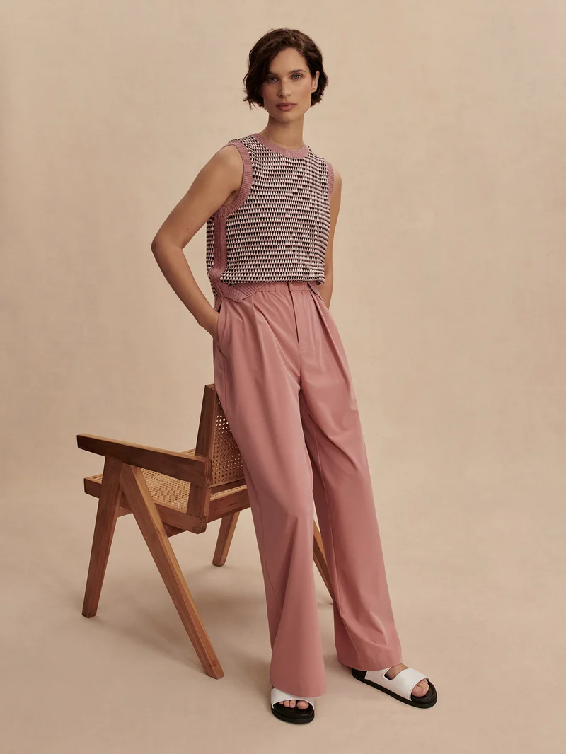 Lightweight Stretch Wide Leg Travel Pant Long