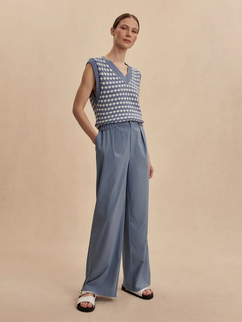 Lightweight Stretch Wide Leg Travel Pant Long
