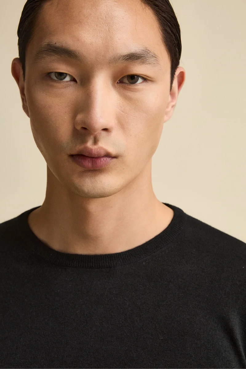 Maglia extrafine in seta e cashmere - NERO