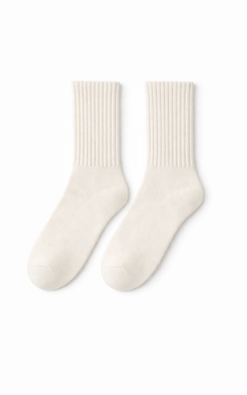 Raquel Socks - 2 Pack Ribbed Socks in White