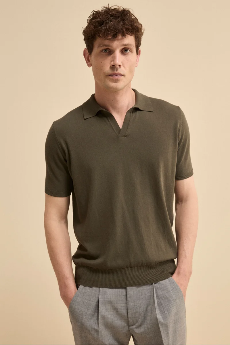 Polo in Maglia di Cotone Crêpe - VERDONE