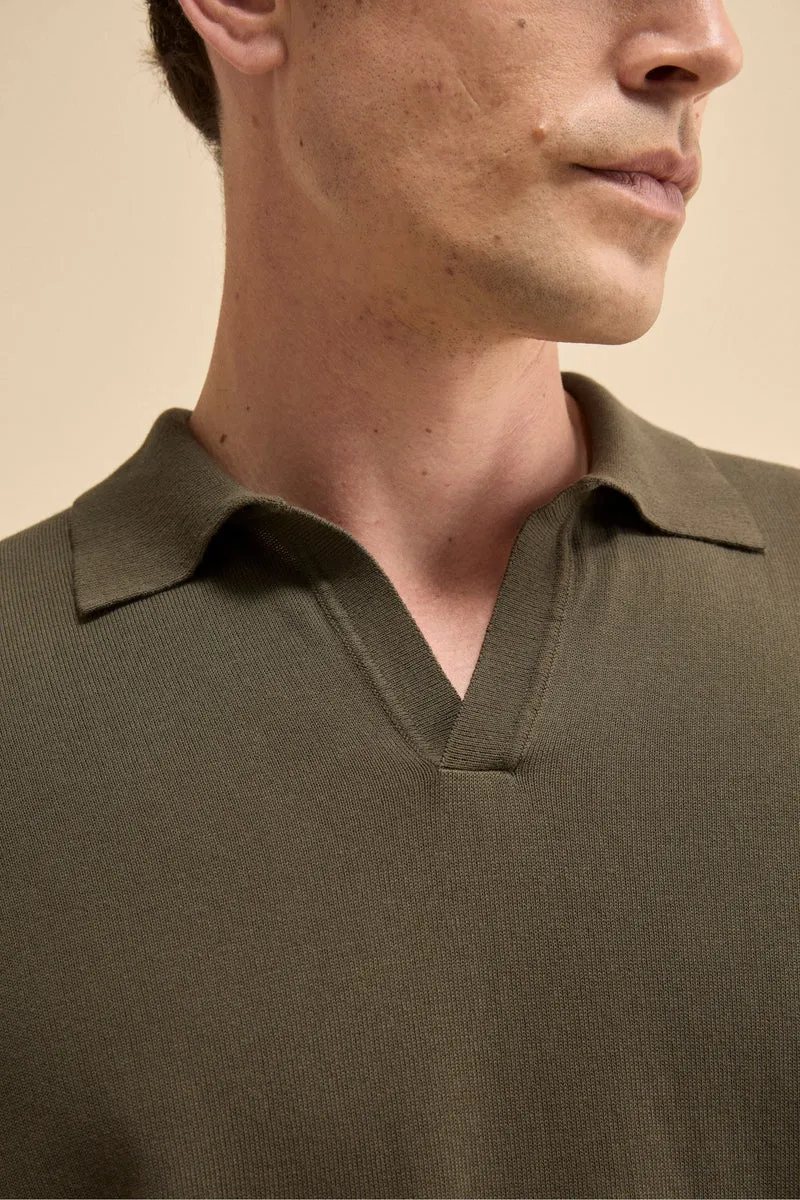 Polo in Maglia di Cotone Crêpe - VERDONE