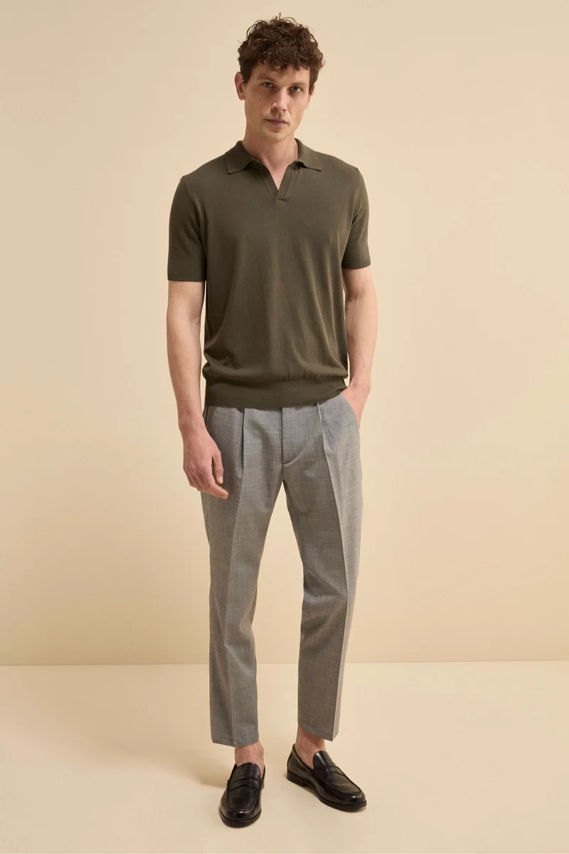 Polo in Maglia di Cotone Crêpe - VERDONE