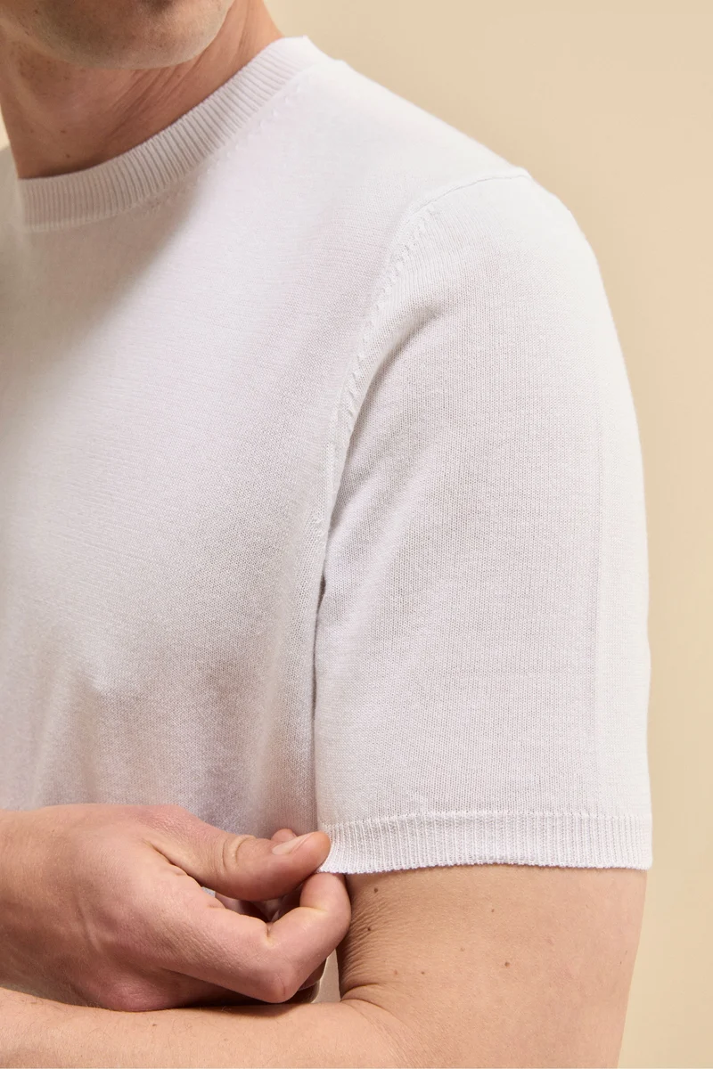 T-shirt in Maglia di Cotone Crêpe - BIANCO