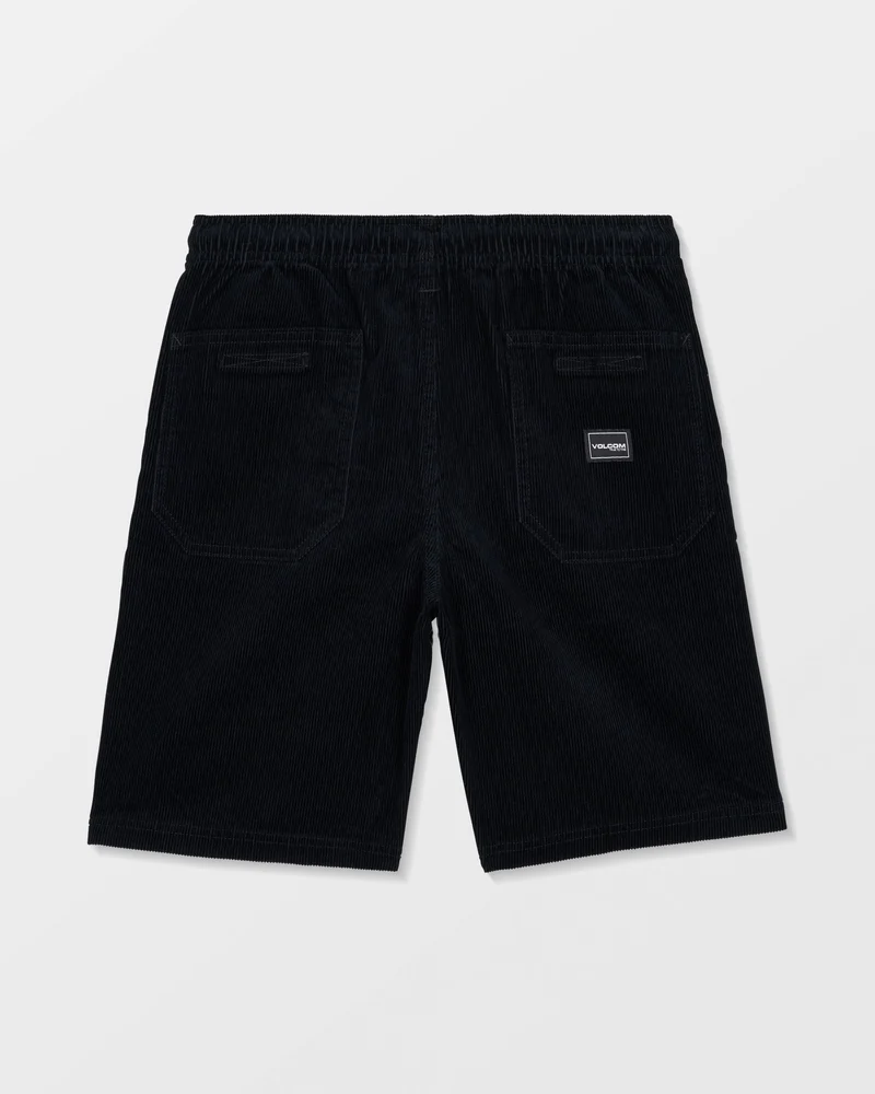 Outer Spaced Elasticated Waist Corduroy Shorts - Black - (KINDER)