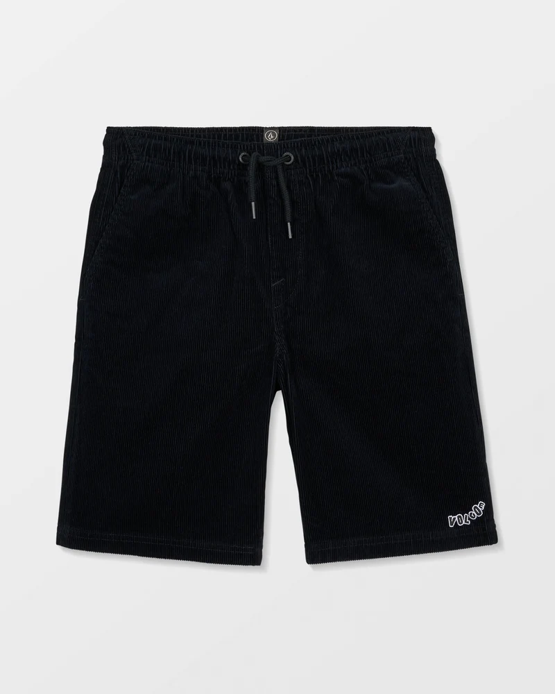 Outer Spaced Elasticated Waist Corduroy Shorts - Black - (KINDER)