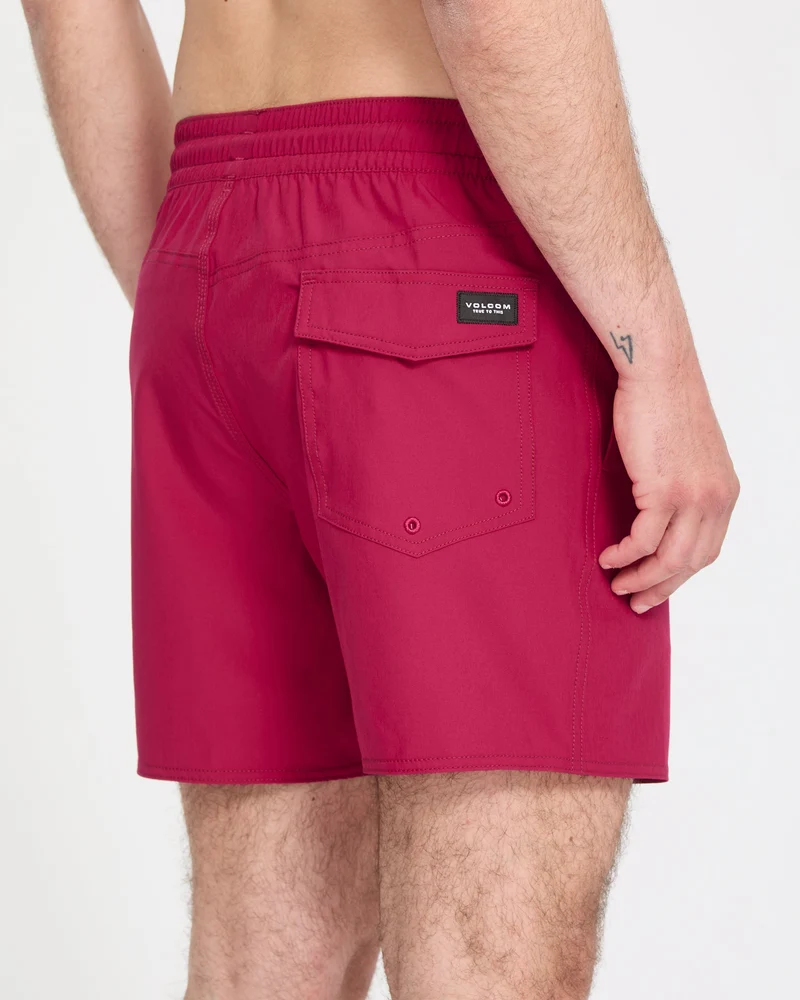Lido Solid Trunk 16" Boardshorts - Sangria
