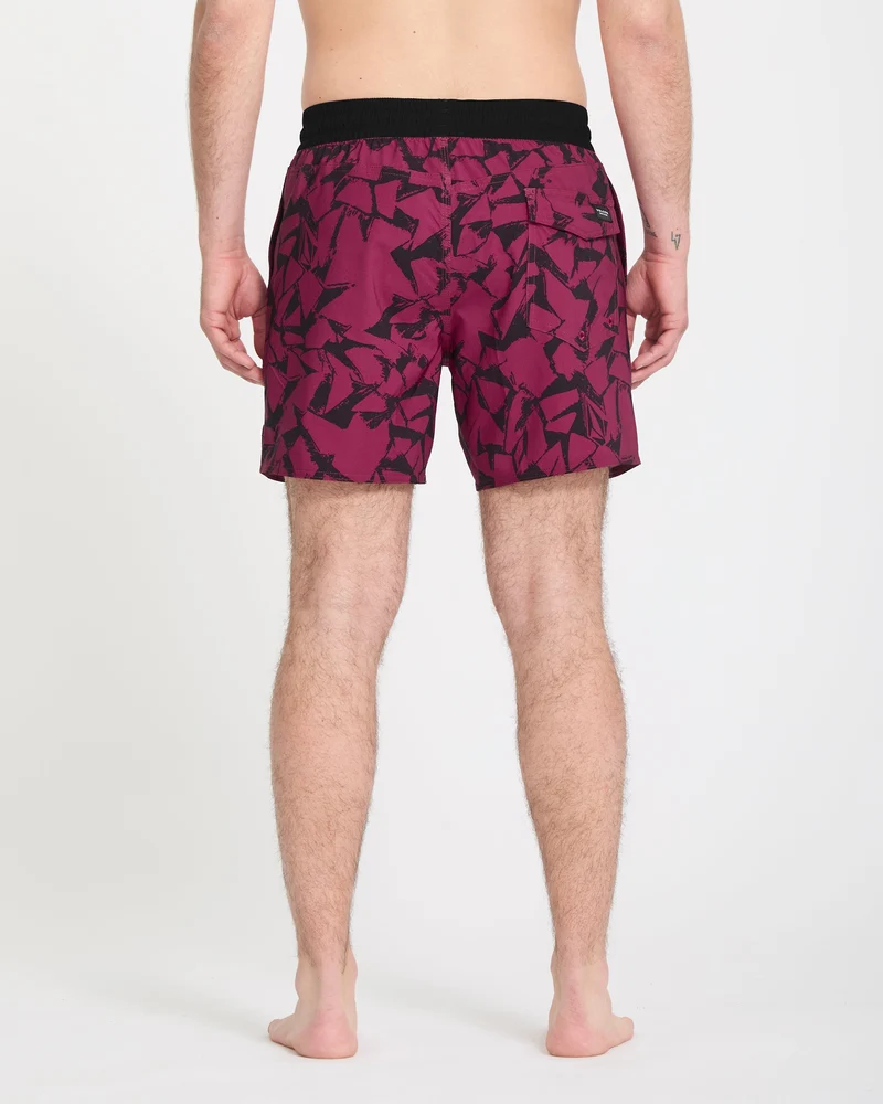 Lido Print Trunk 16" Boardshorts - Sangria