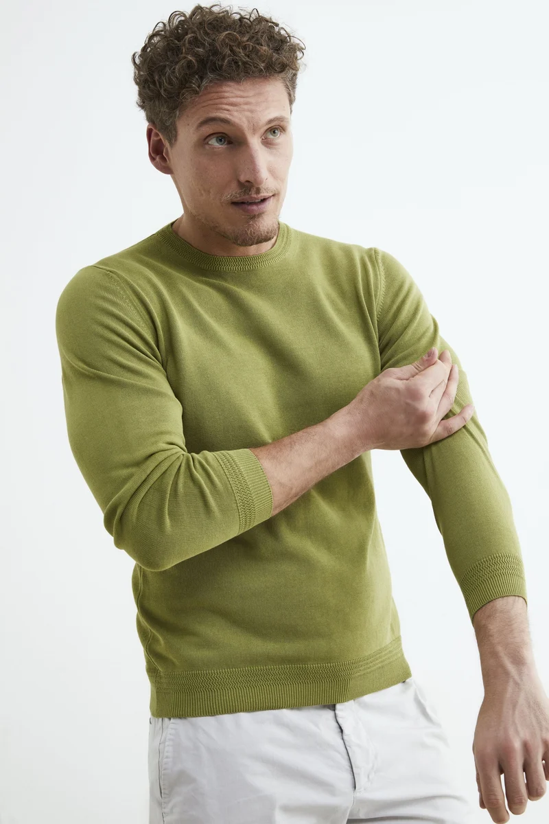 Maglia slim girocollo - LICHENE