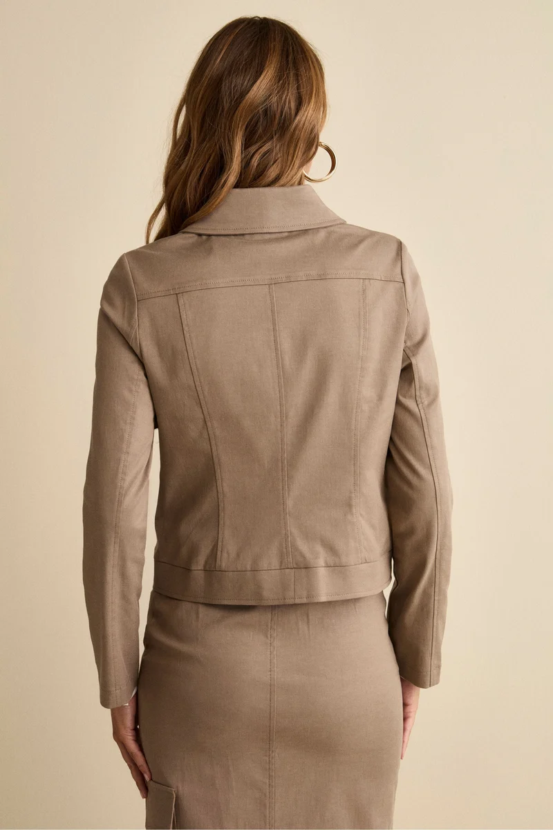 Giacca Corta in Gabardina con Tasche - TORTORA