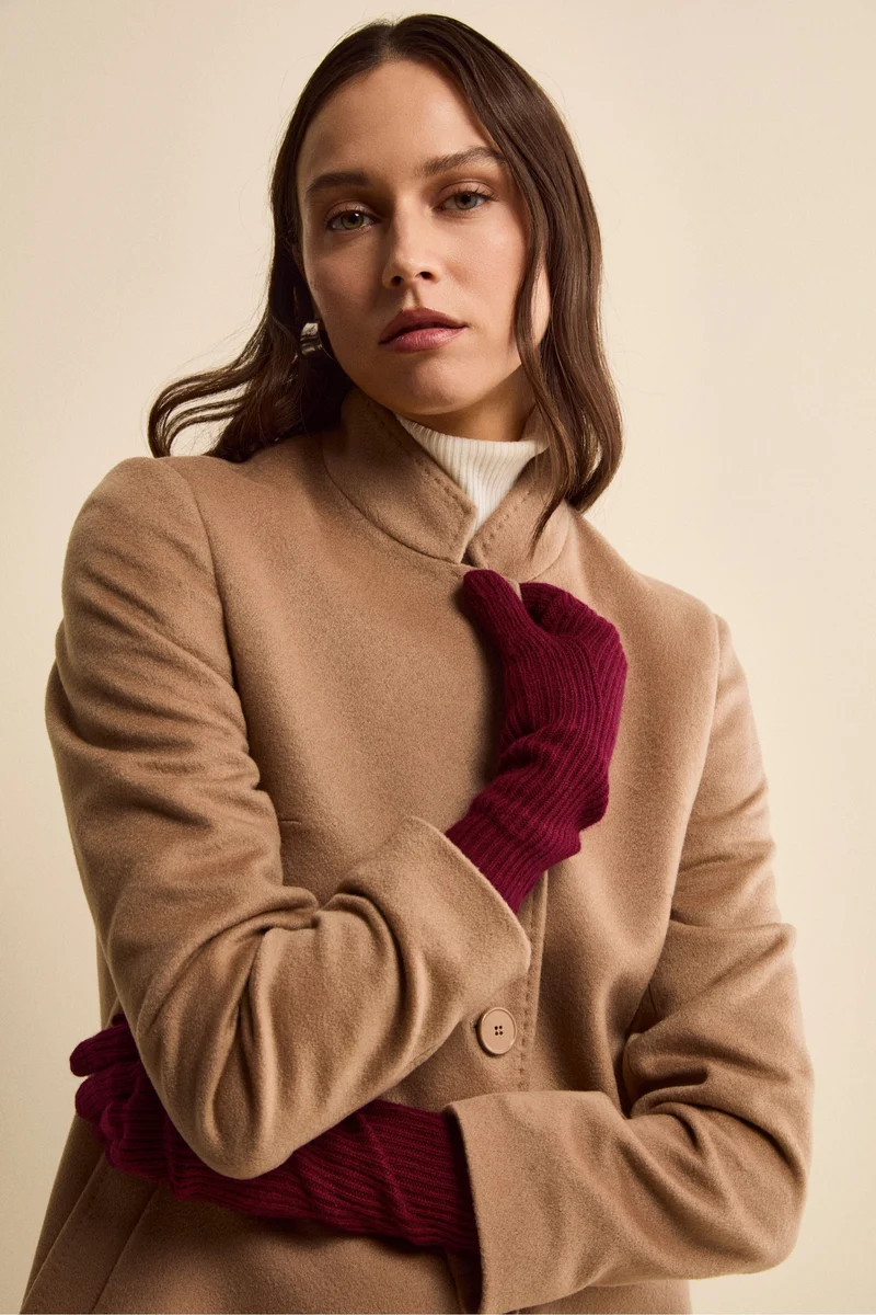 Guanto a Coste in Lana e Cashmere - VINO