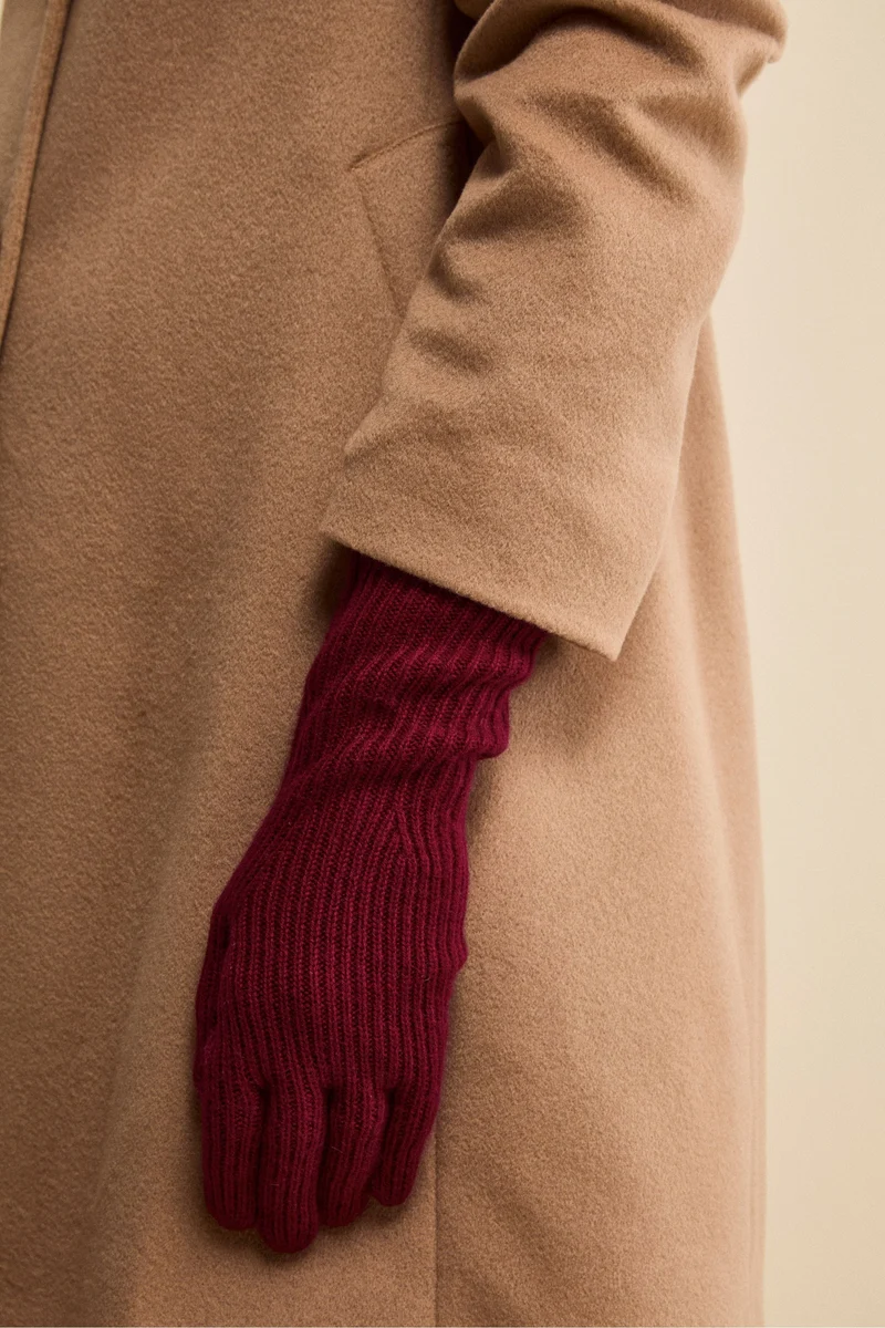 Guanto a Coste in Lana e Cashmere - VINO