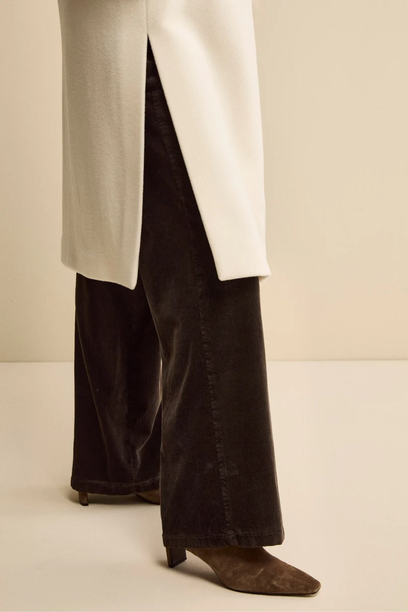 Cappotto Lungo in Lana e Cashmere con Cappuccio - PANNA