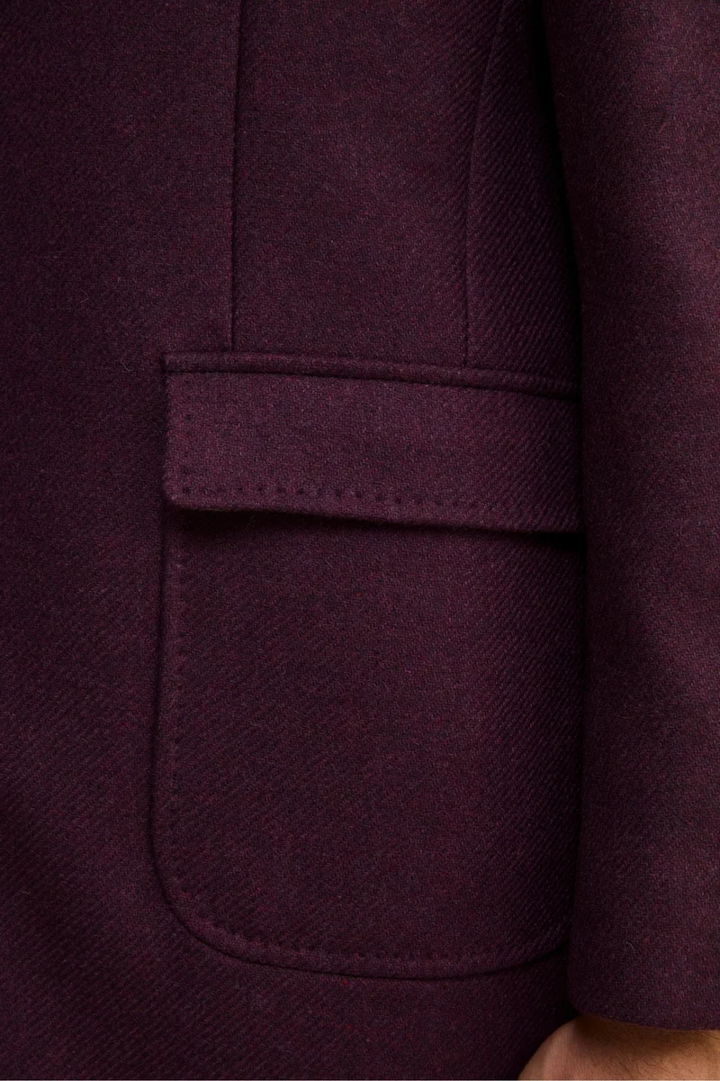 Cappotto Twill in Lana - MELANZANA