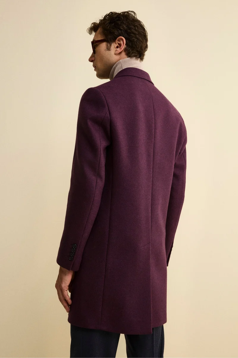 Cappotto Twill in Lana - MELANZANA