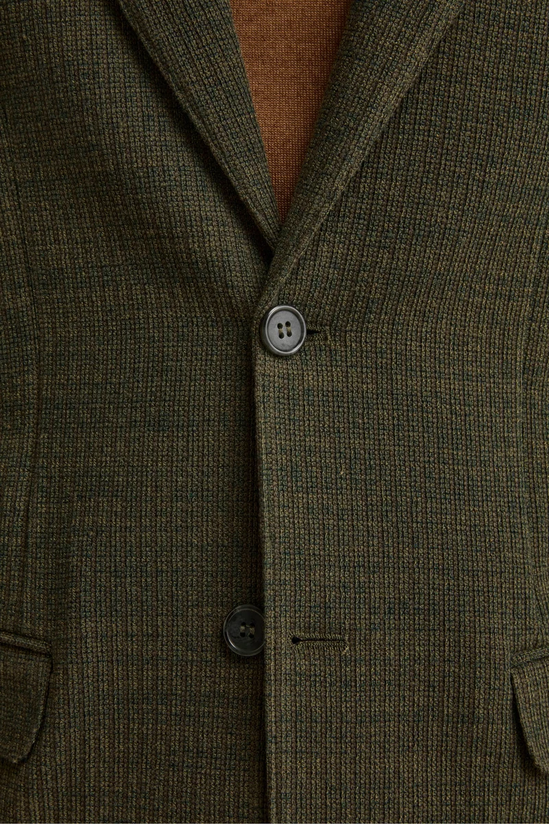 Giacca Sfoderata Slim Fit in Misto Cotone - VERDE