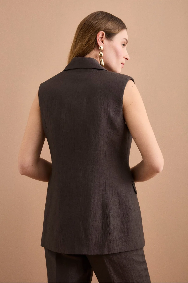 Gilet Doppiopetto in Misto Lino - T.MORO