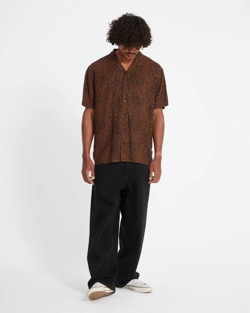 Utopias Print Hemd - Brown Horn