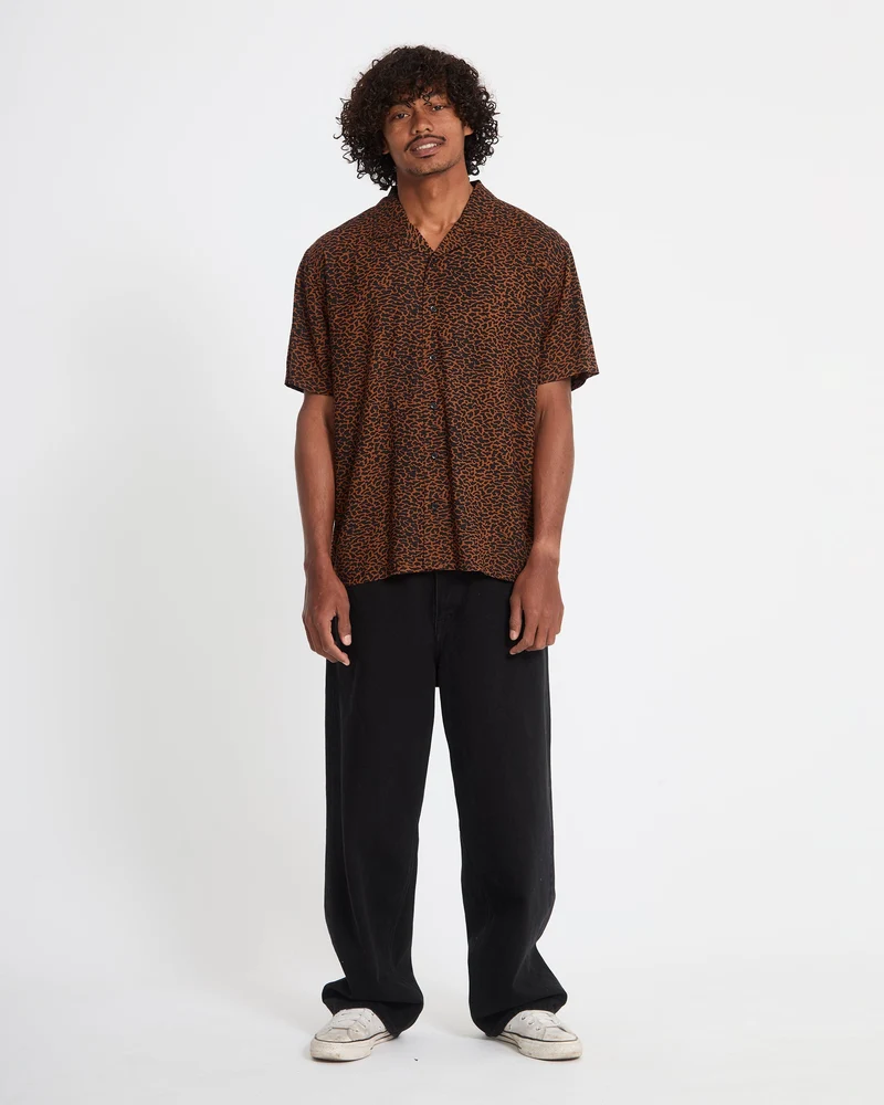 Utopias Print Hemd - Brown Horn