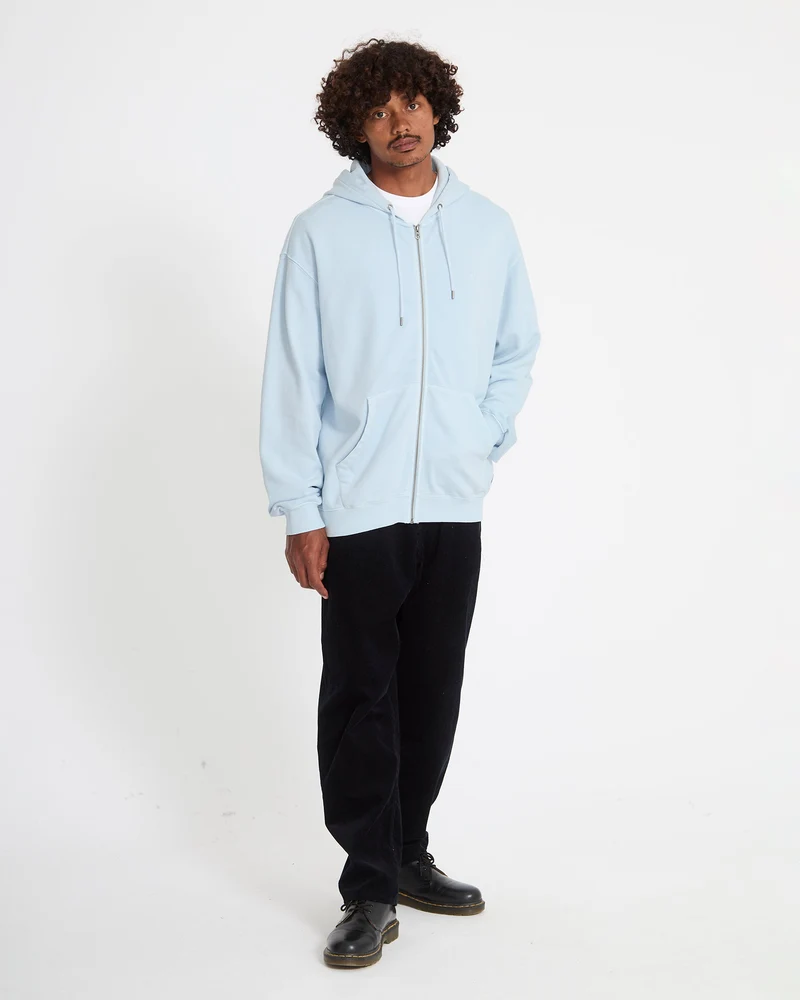 Single Stone Full Zip Hoodie - Light Blue Acid